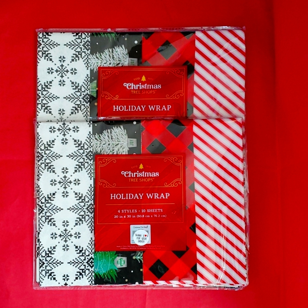 NWT: 2 PACKS OF HOLIDAY WRAPPING SHEETS